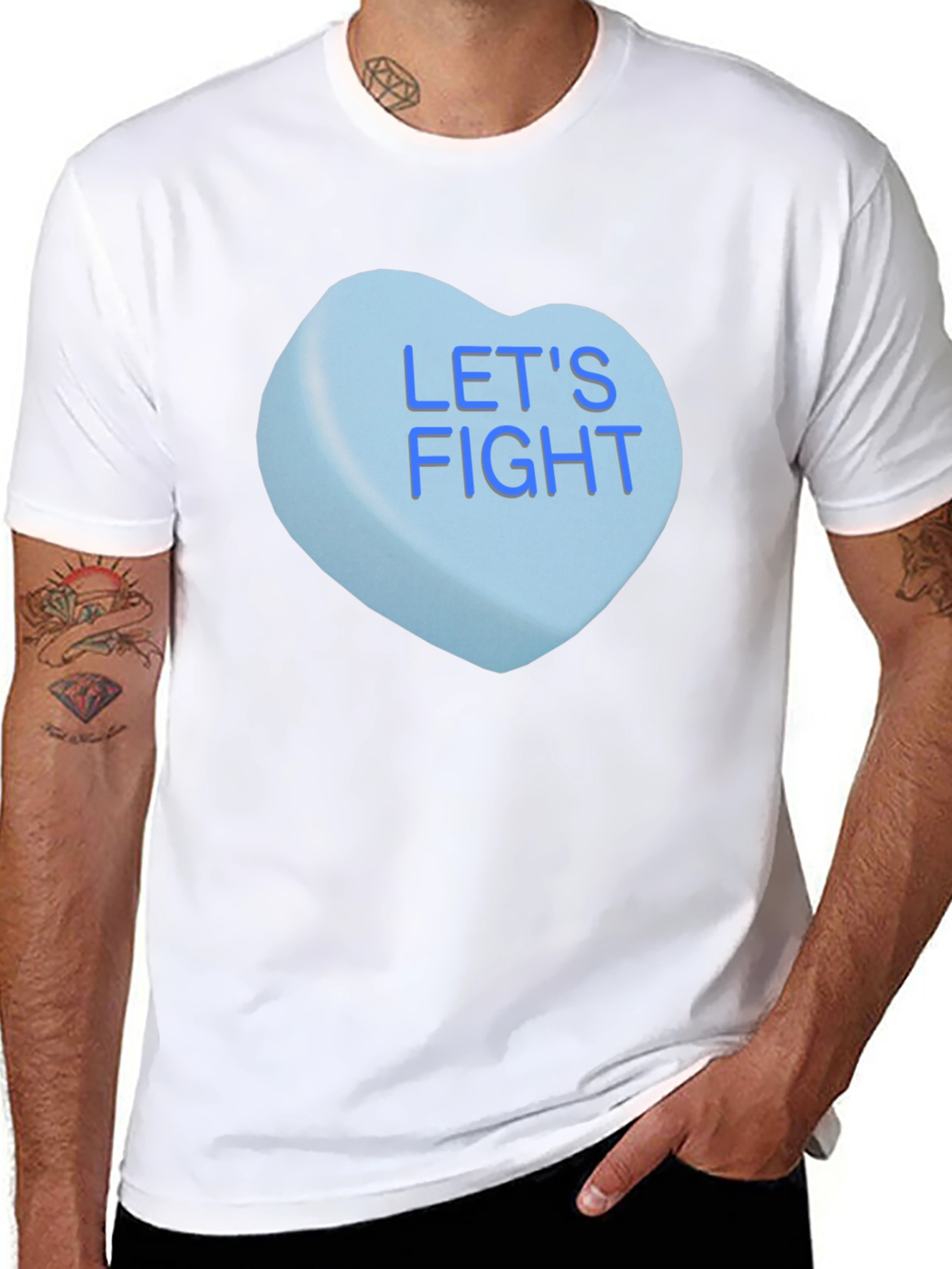Lets Fight Candy Heart T-Shirt