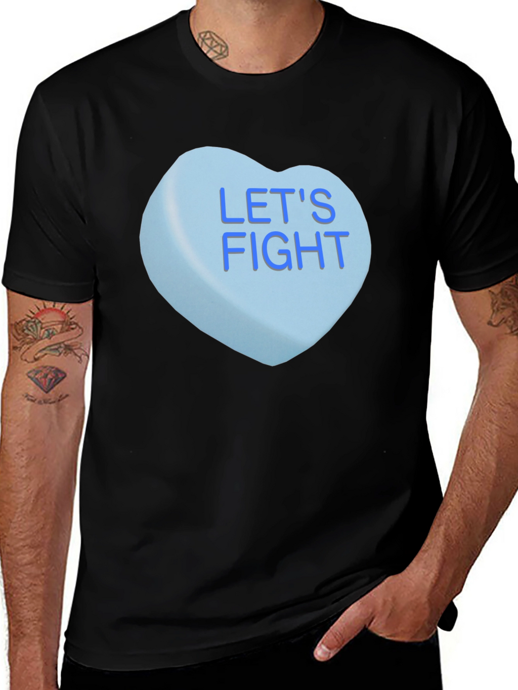 Lets Fight Candy Heart T-Shirt