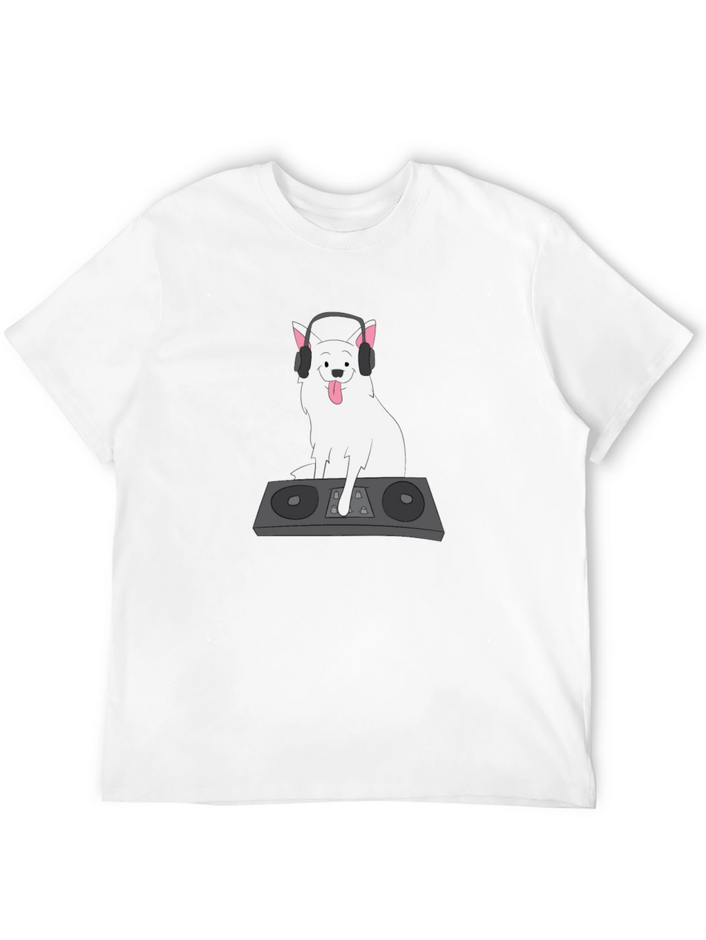 DJ Dog Graphic T-Shirt - Black Cotton Tee