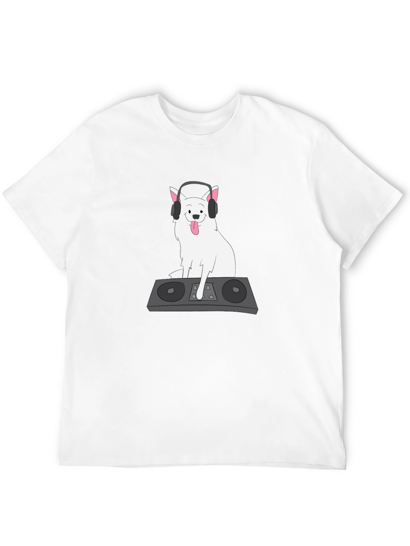 DJ Dog Graphic T-Shirt - Black Cotton Tee