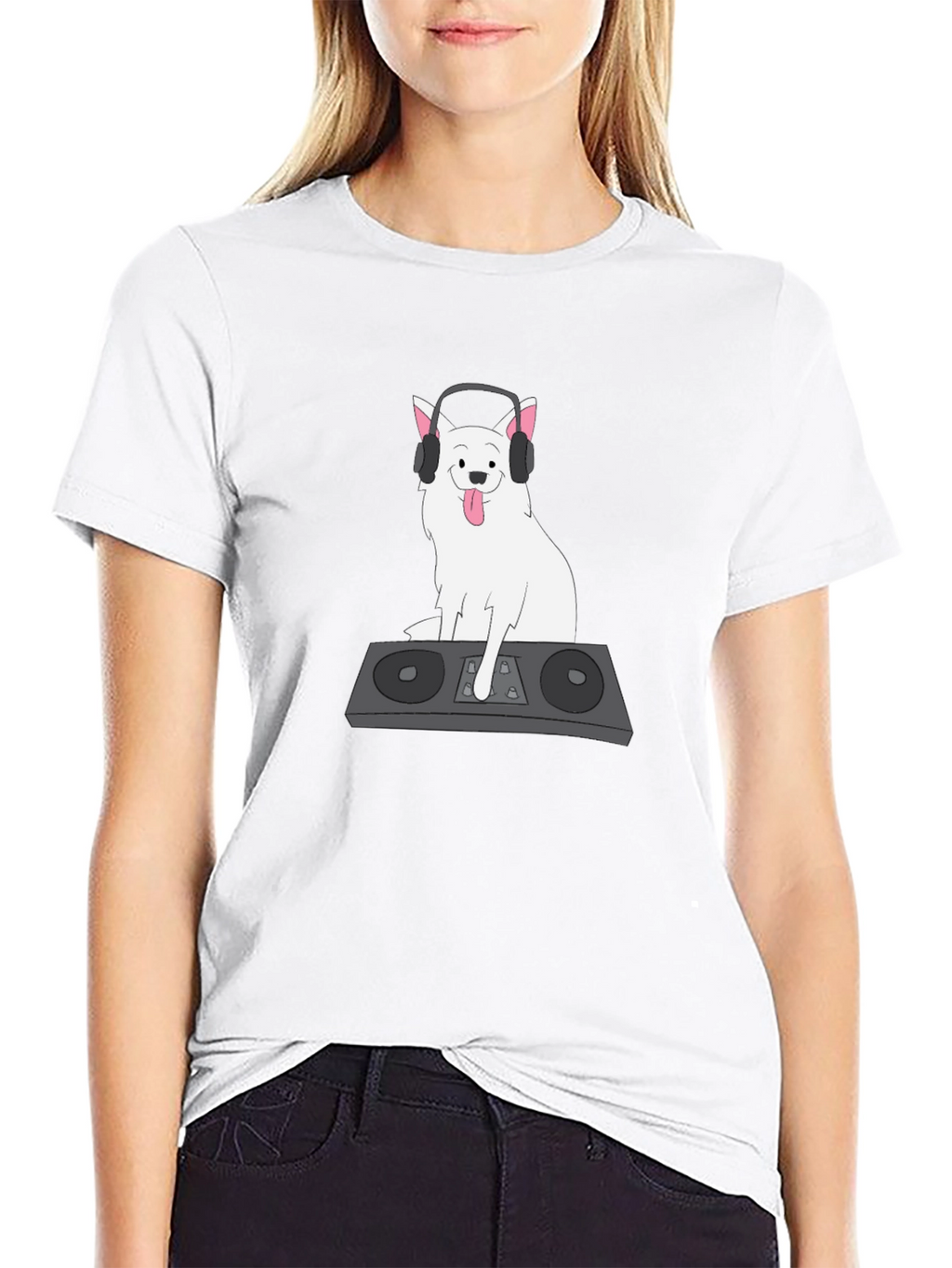 DJ Dog Graphic T-Shirt - Black Cotton Tee