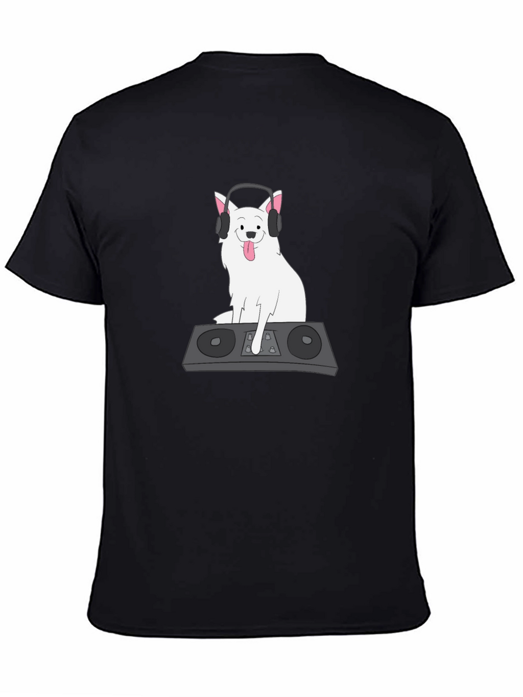 DJ Dog Graphic T-Shirt - Black Cotton Tee