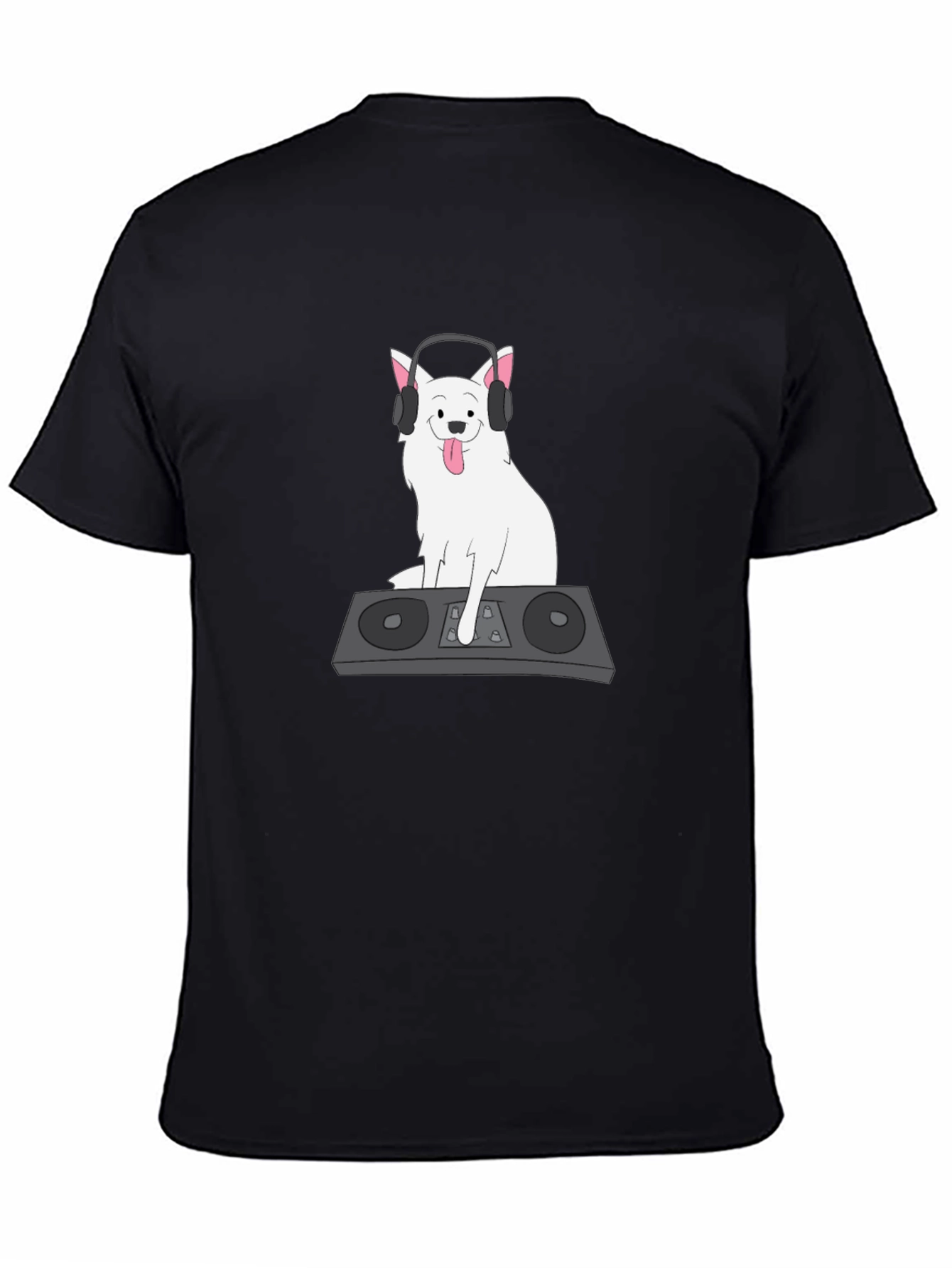 DJ Dog Graphic T-Shirt - Black Cotton Tee