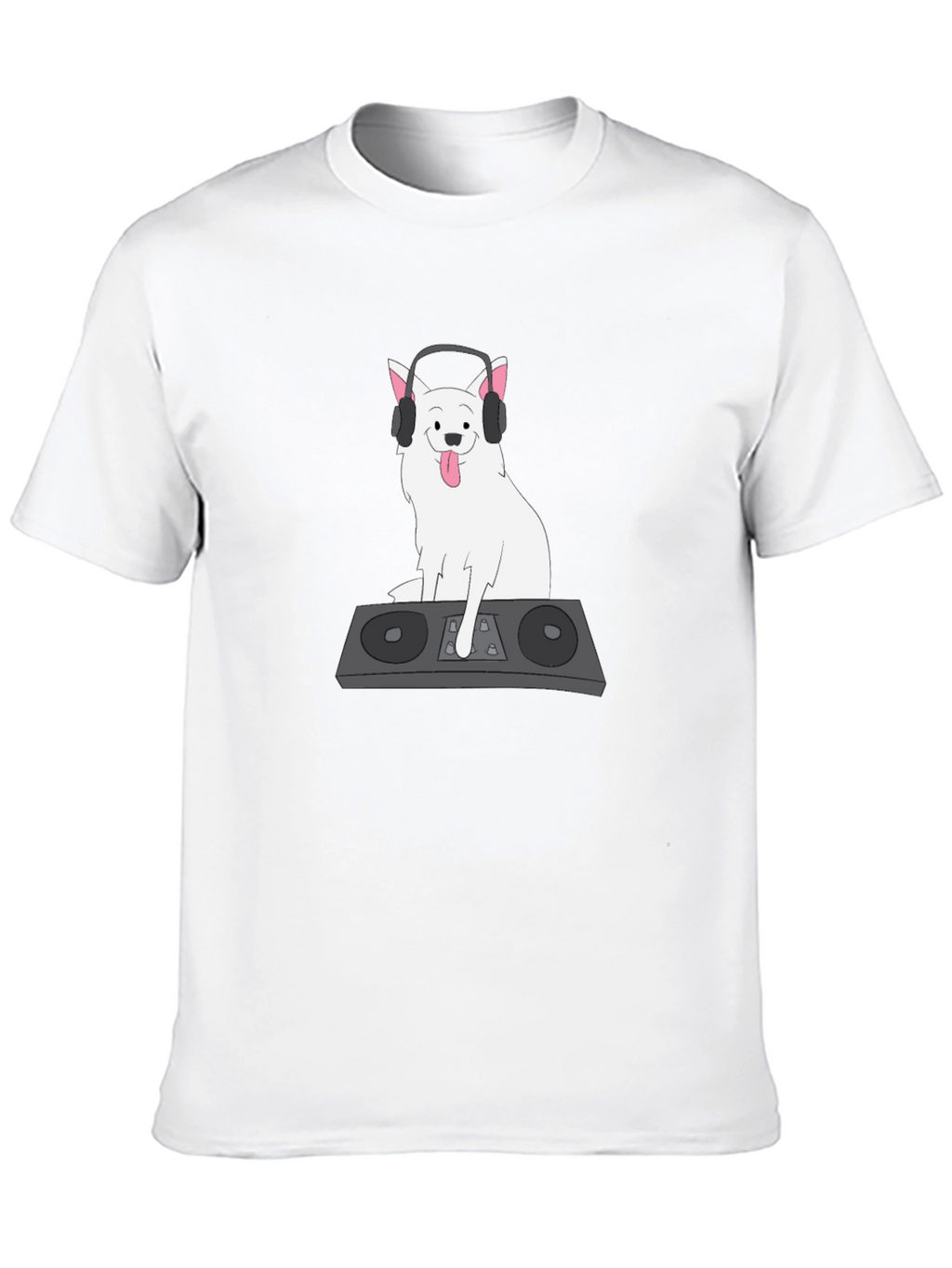 DJ Dog Graphic T-Shirt - Black Cotton Tee
