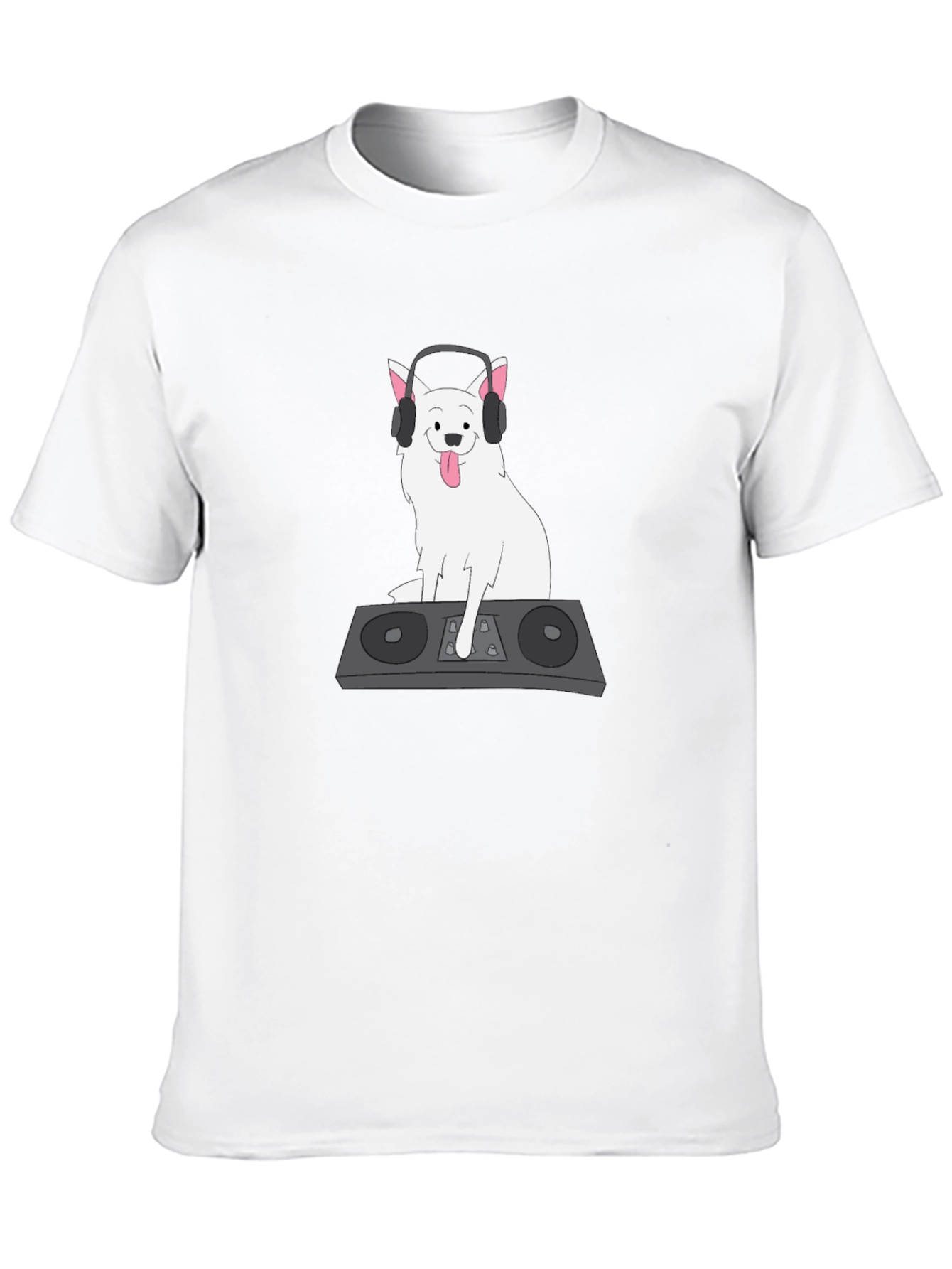 DJ Dog Graphic T-Shirt - Black Cotton Tee