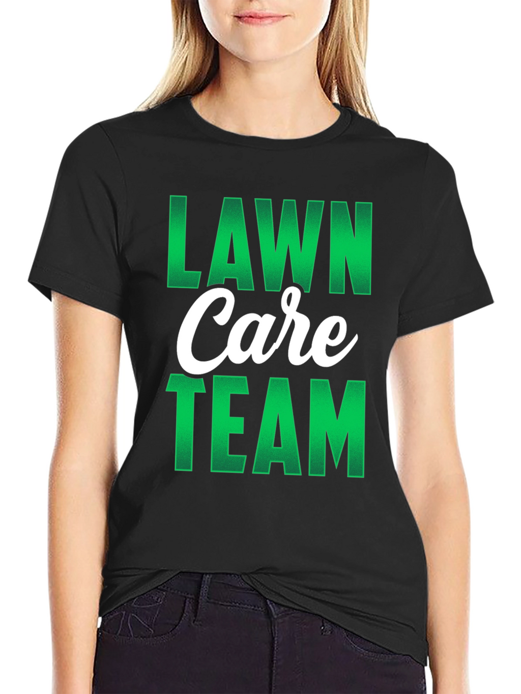Lawn Care Team Graphic Tee - Black Cotton T-Shirt