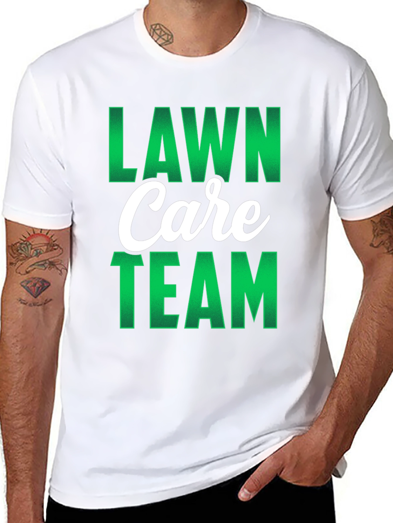Lawn Care Team Graphic Tee - Black Cotton T-Shirt