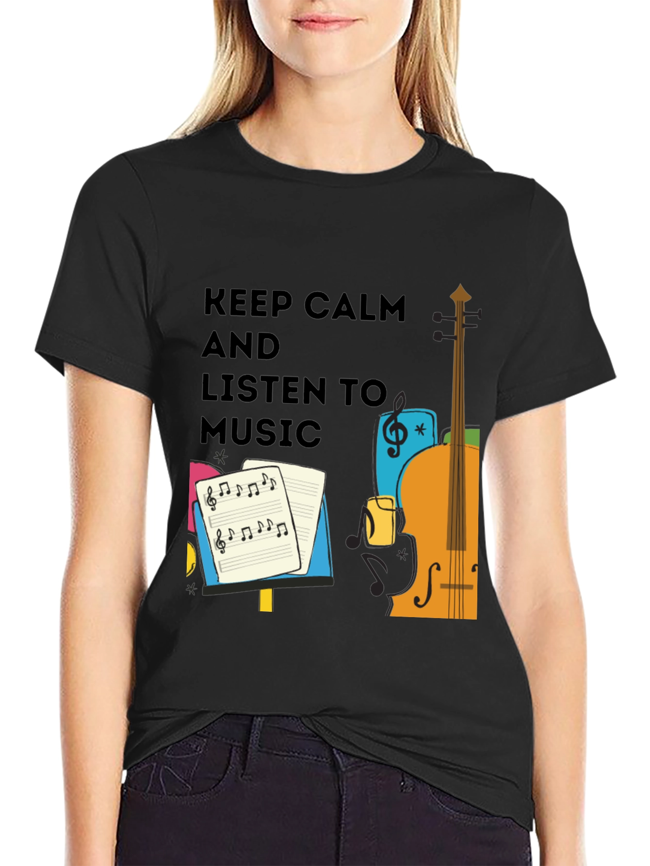 Keep Calm and Listen to Music - Graphic T-Shirt