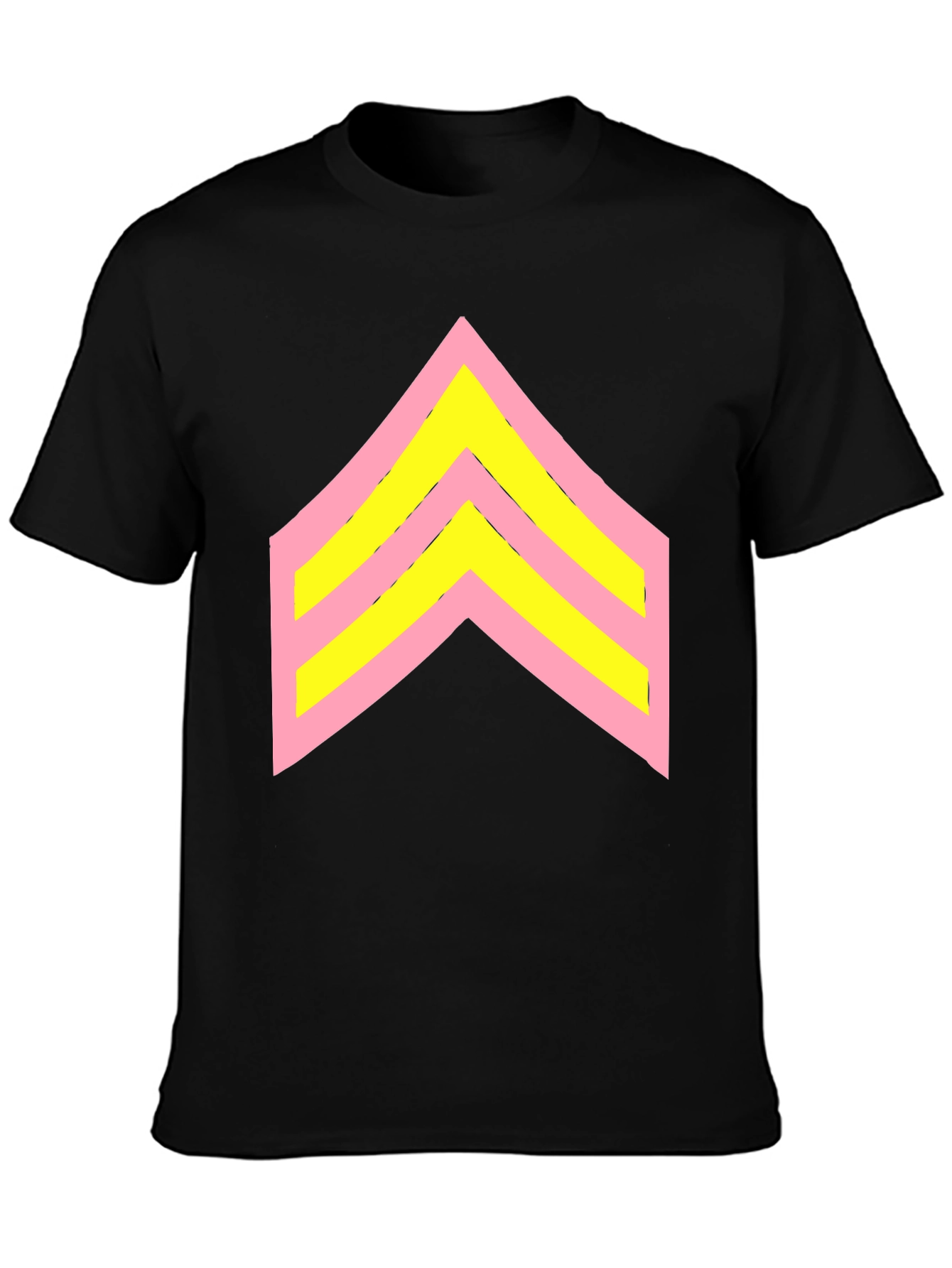 Retro Chevron Graphic Tee - Black