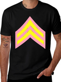 Retro Chevron Graphic Tee - Black