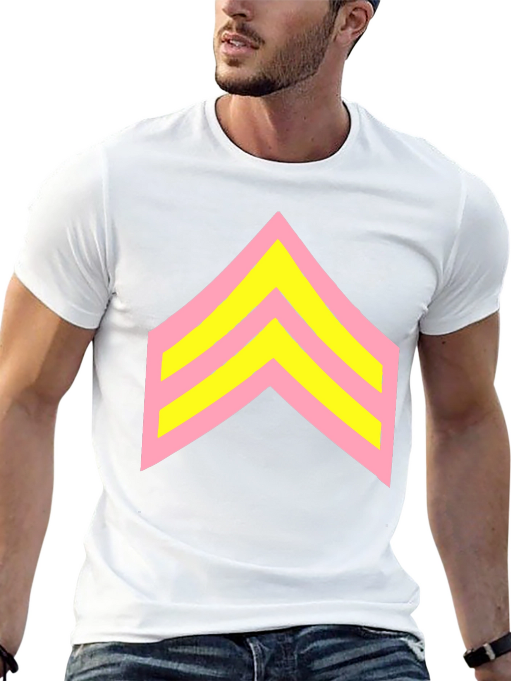 Retro Chevron Graphic Tee - Black