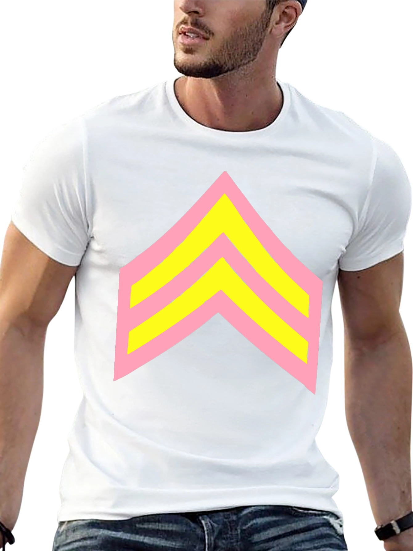Retro Chevron Graphic Tee - Black