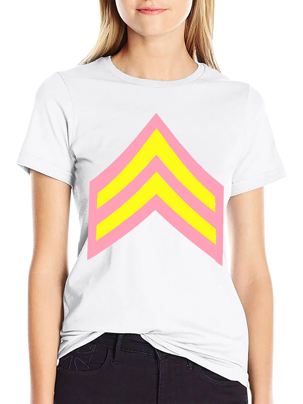 Retro Chevron Graphic Tee - Black