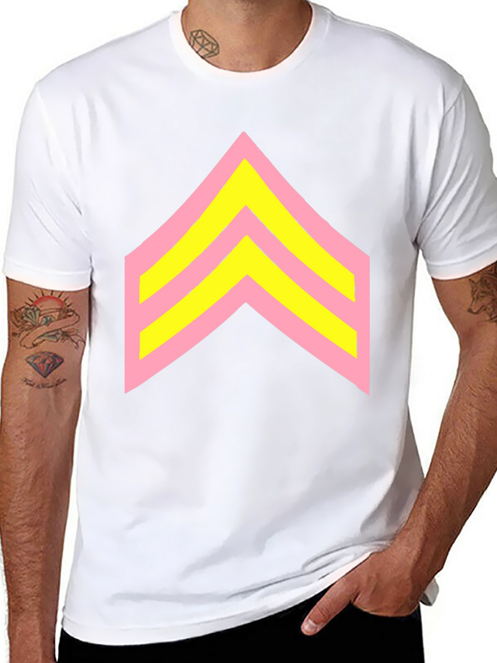 Retro Chevron Graphic Tee - Black
