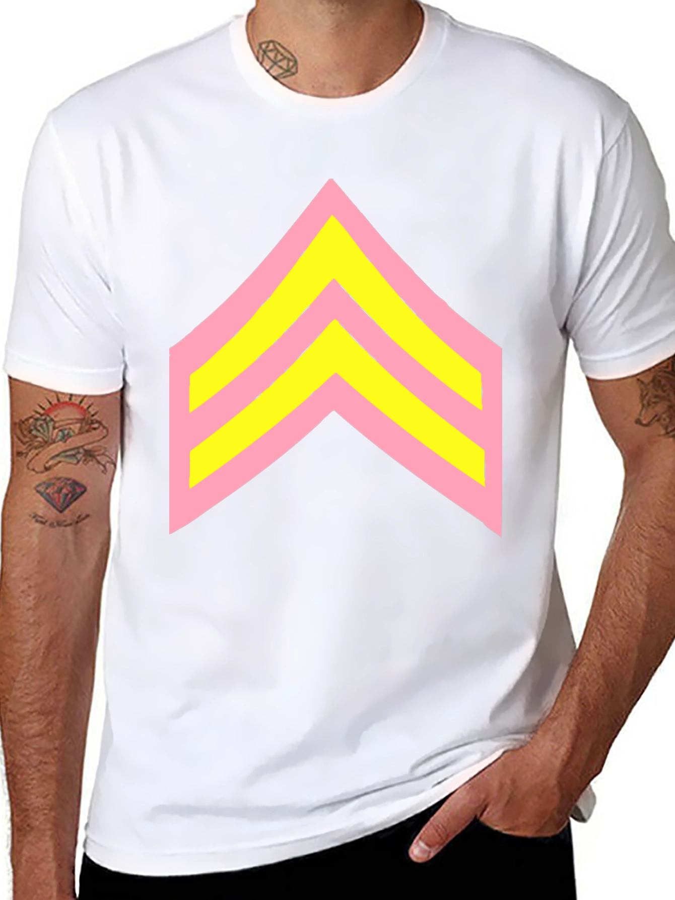 Retro Chevron Graphic Tee - Black
