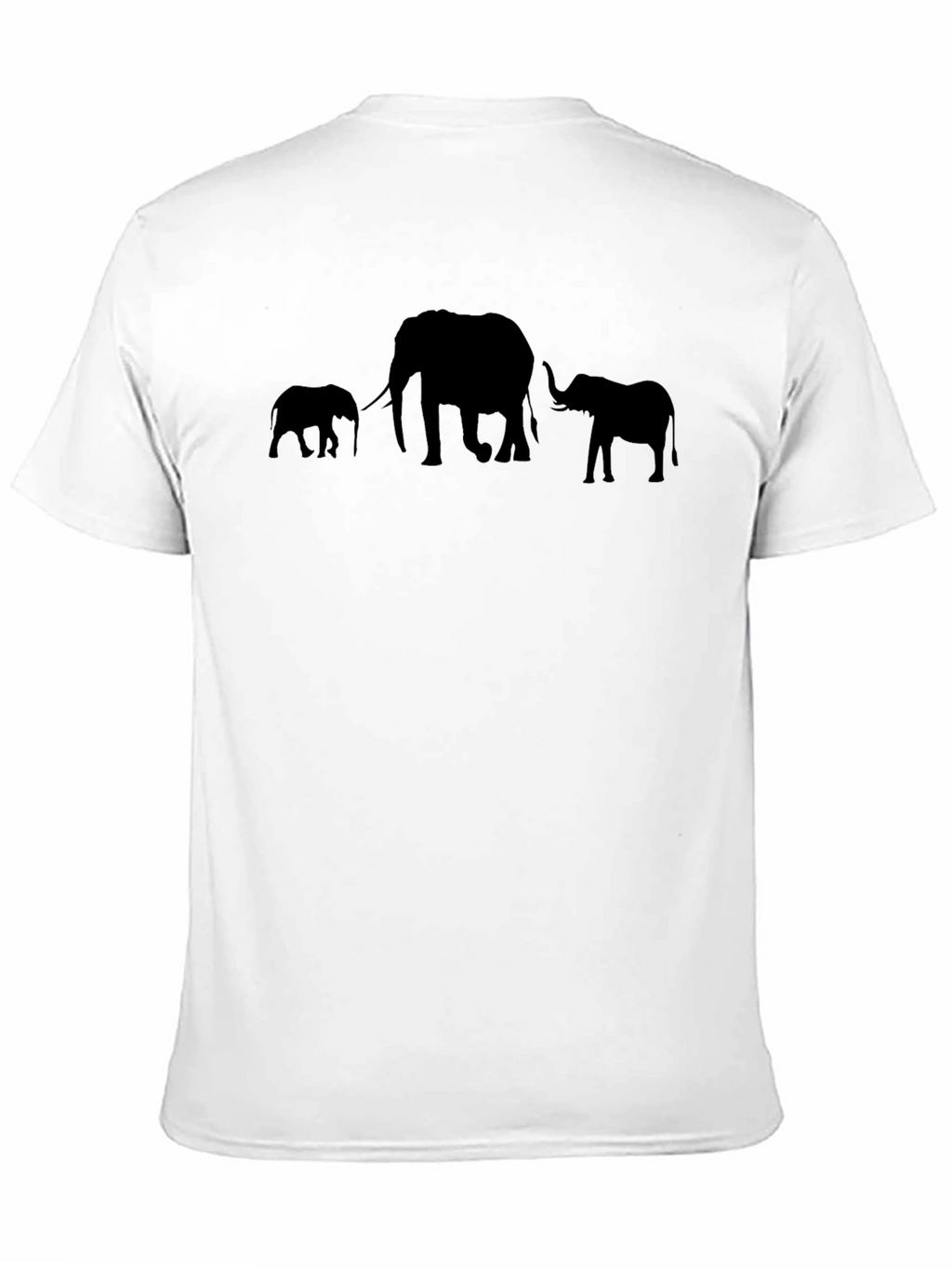 Elephant Family Graphic Print Mens T-Shirt