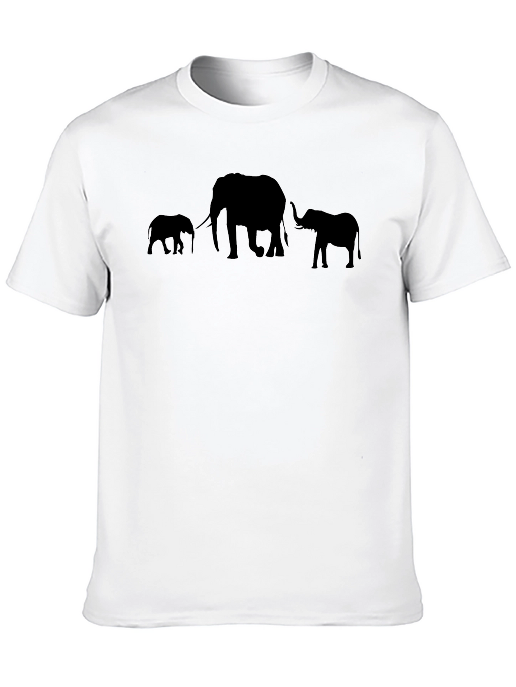 Elephant Family Graphic Print Mens T-Shirt