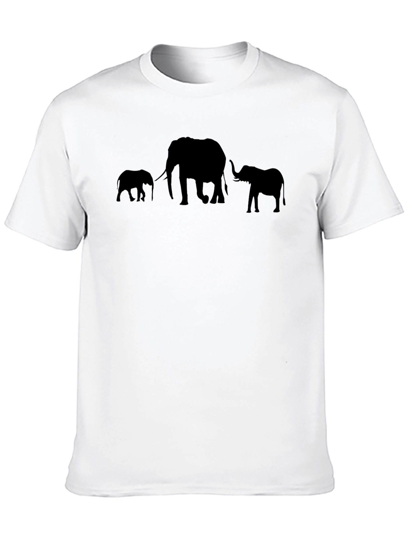 Elephant Family Graphic Print Mens T-Shirt