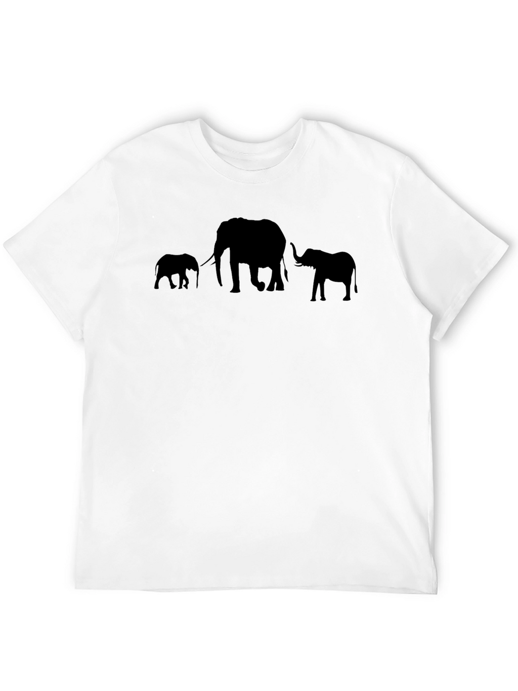 Elephant Family Graphic Print Mens T-Shirt