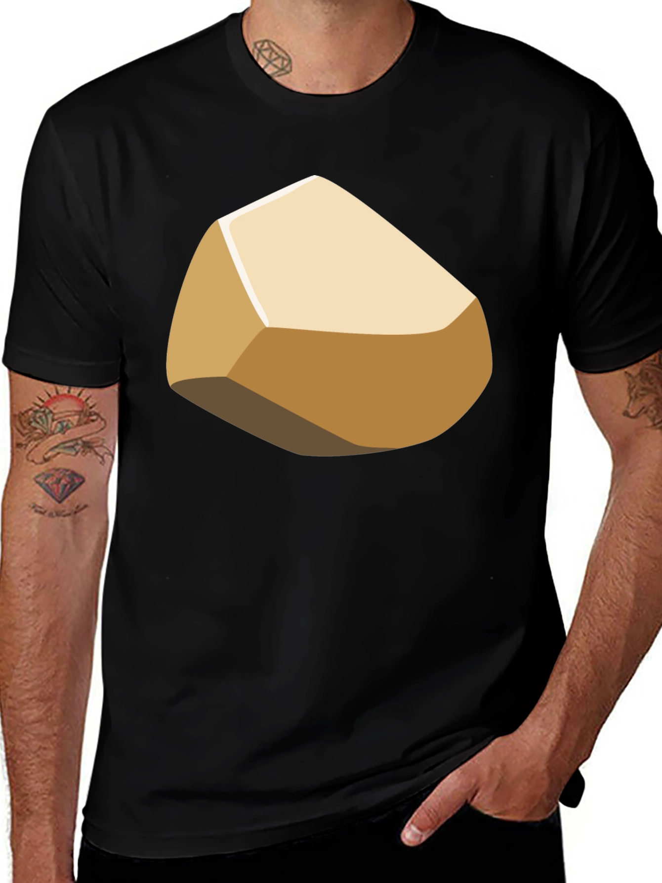 Cartoon Rock Graphic T-Shirt
