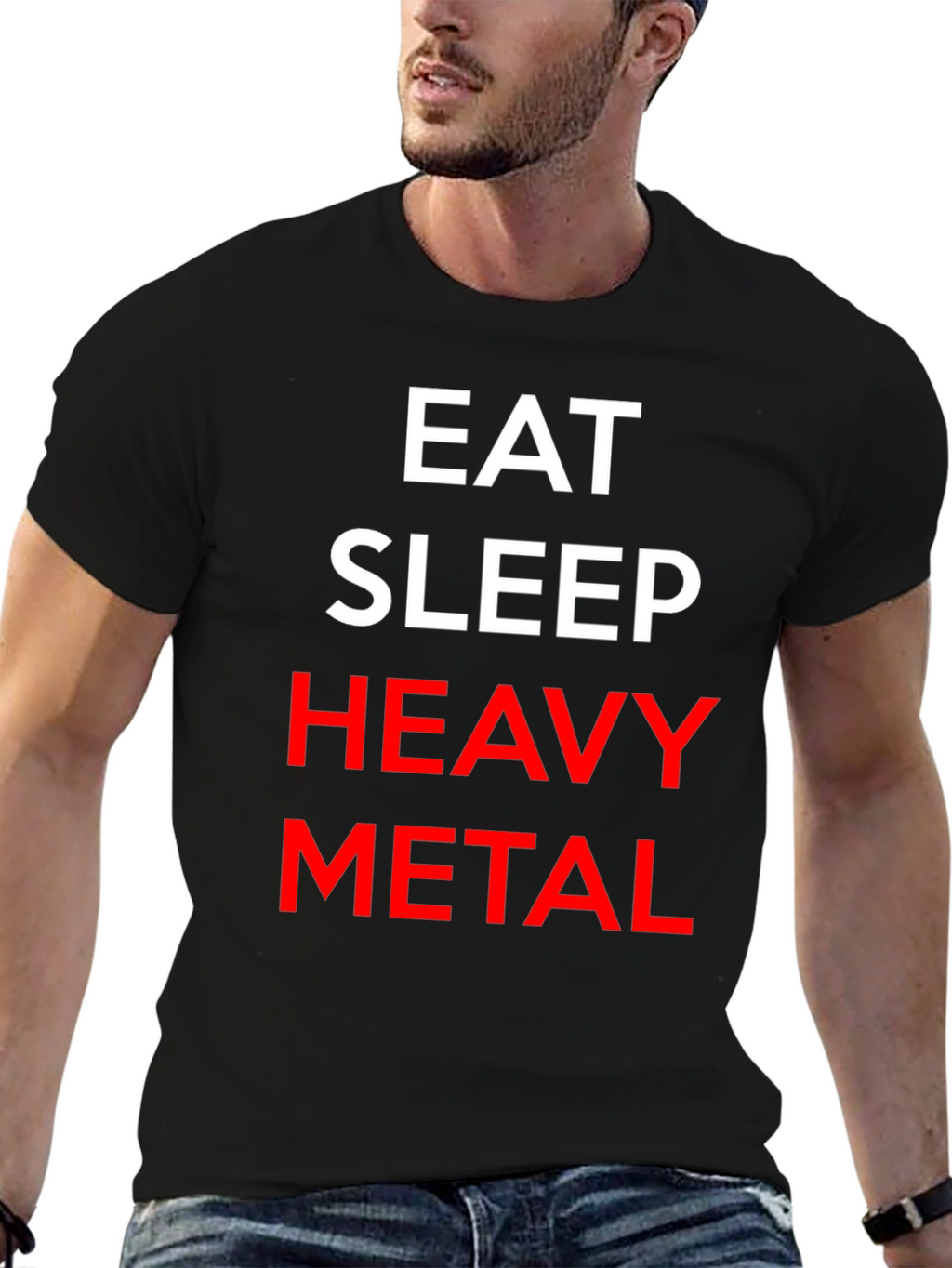 Eat Sleep Heavy Metal Black T-Shirt