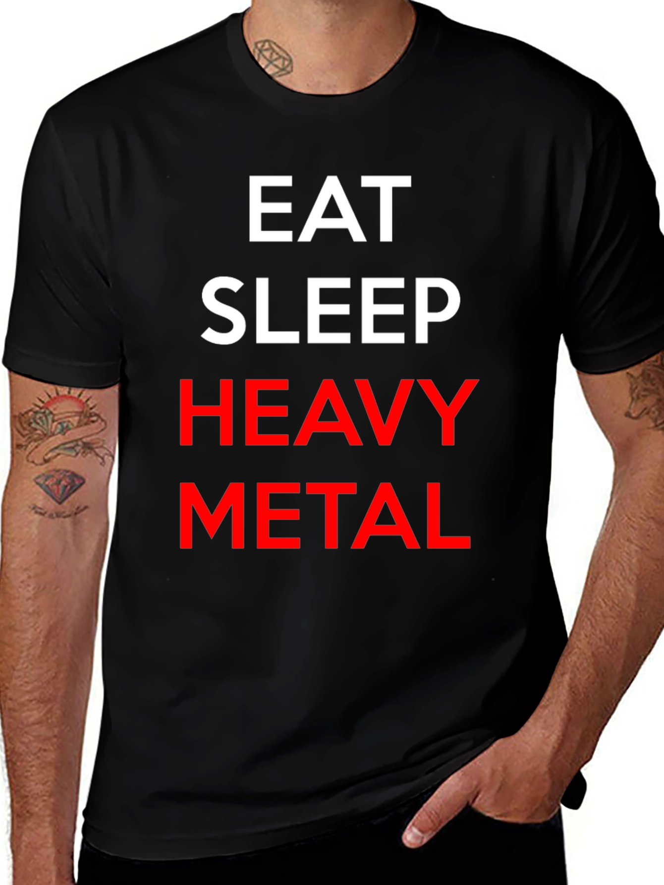 Eat Sleep Heavy Metal Black T-Shirt