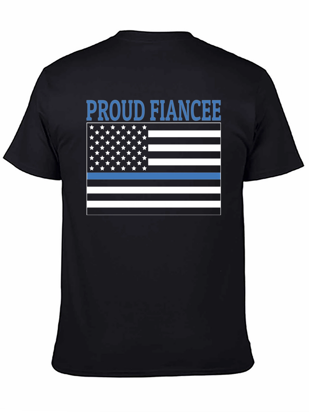 Proud Fiancee Thin Blue Line Flag T-Shirt