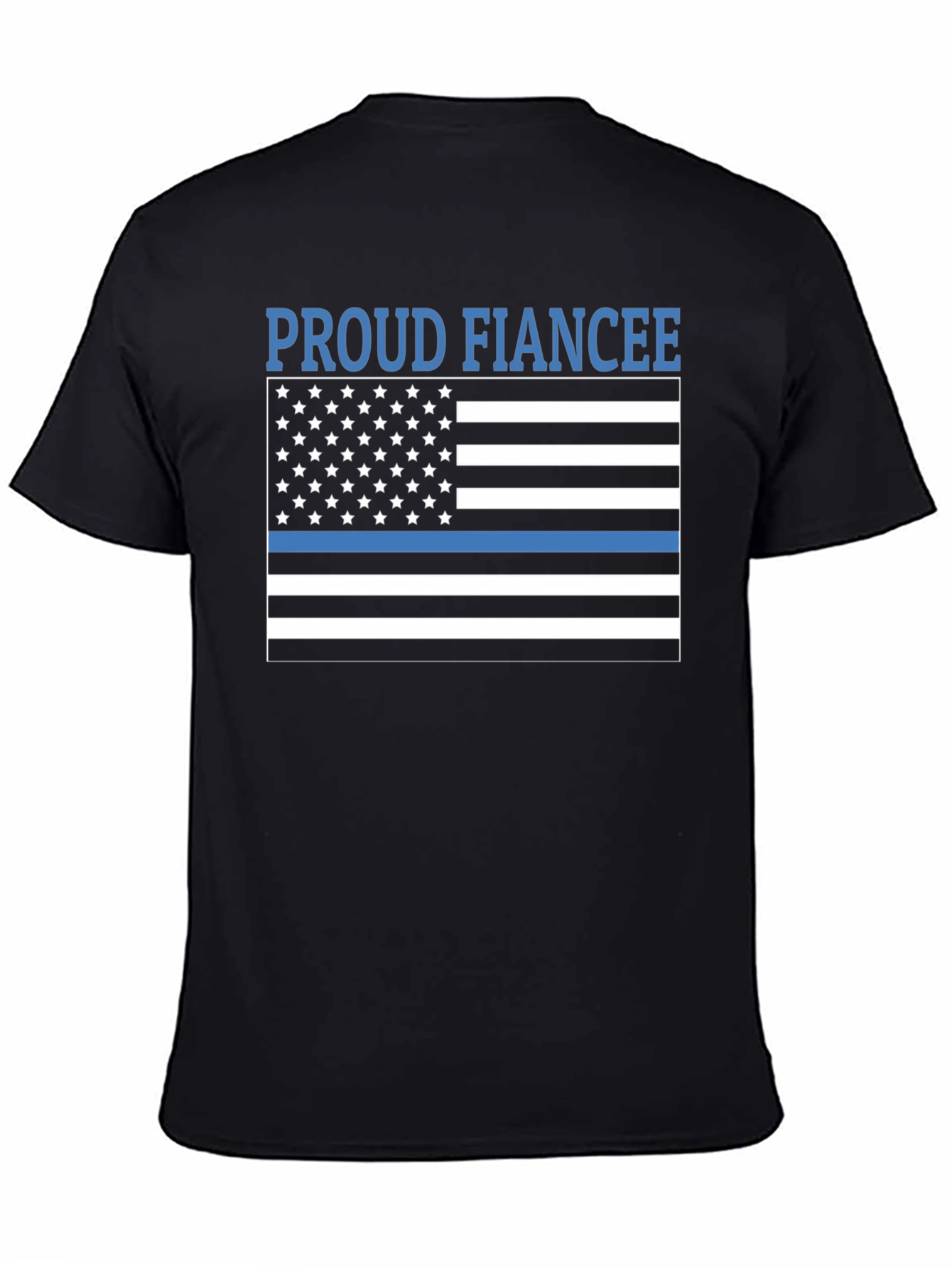Proud Fiancee Thin Blue Line Flag T-Shirt