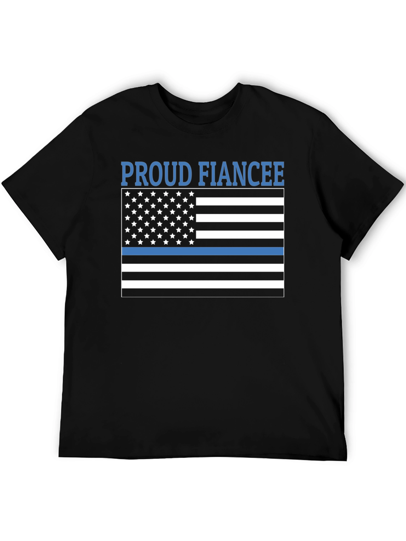 Proud Fiancee Thin Blue Line Flag T-Shirt