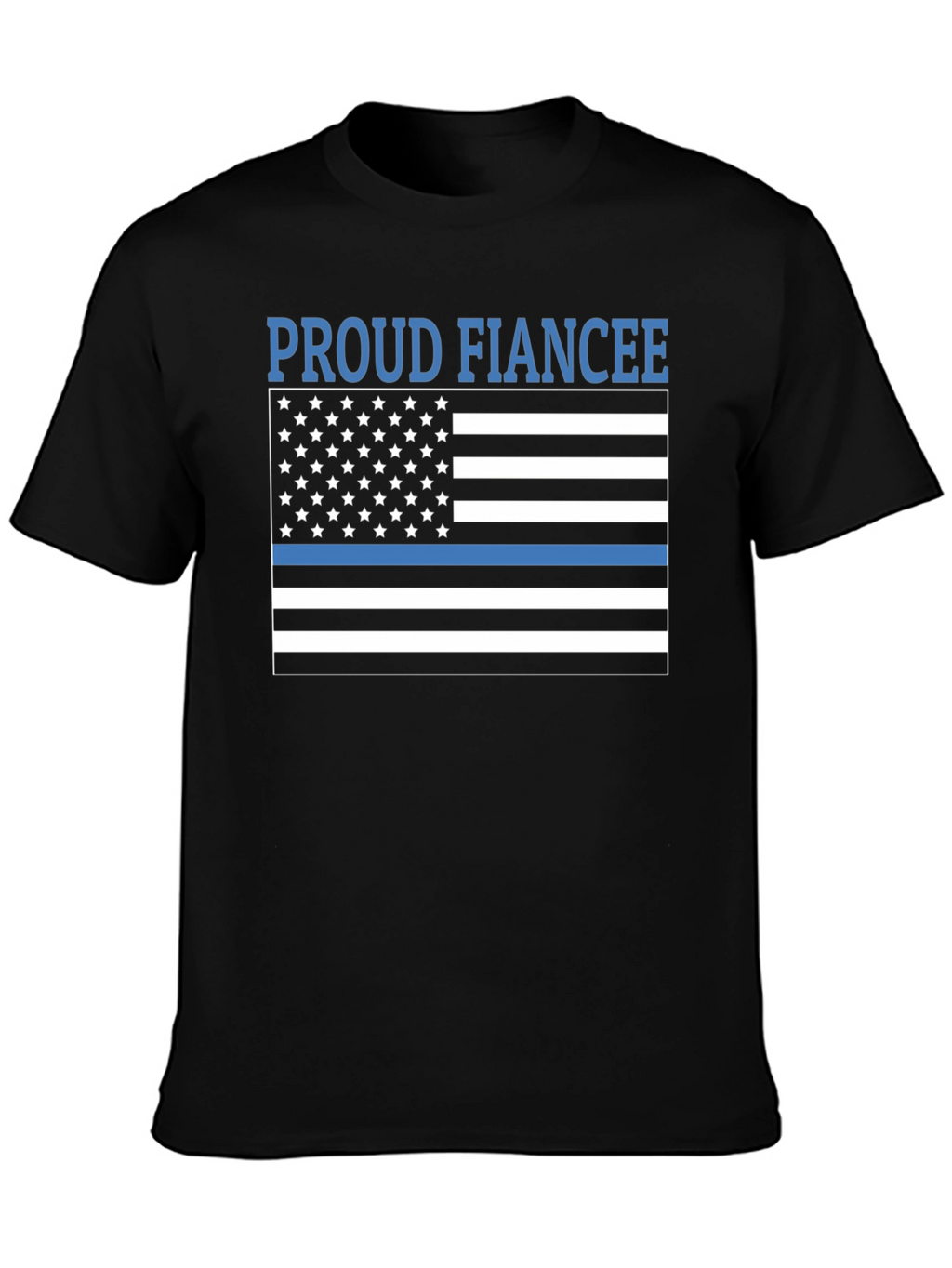 Proud Fiancee Thin Blue Line Flag T-Shirt