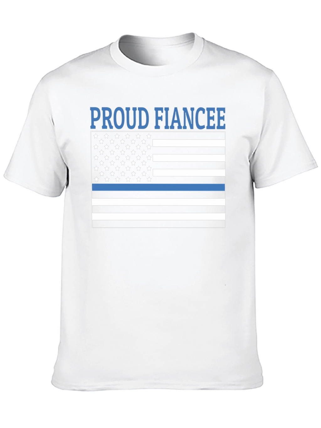Proud Fiancee Thin Blue Line Flag T-Shirt
