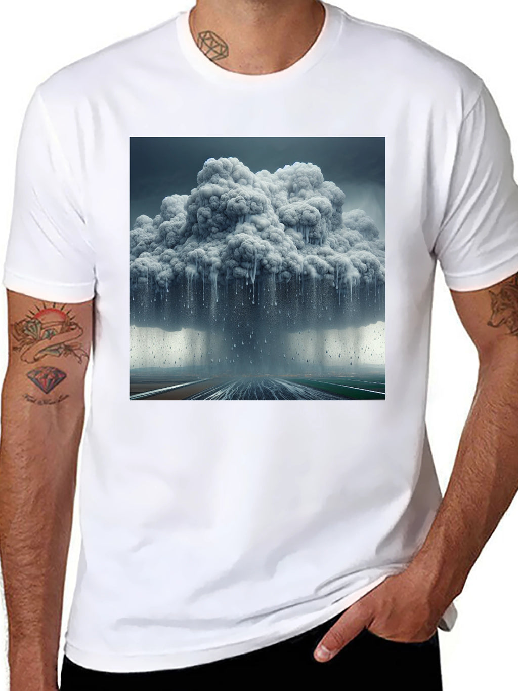 Stormy Cloud Graphic Tee - Weather Inspired Fashion