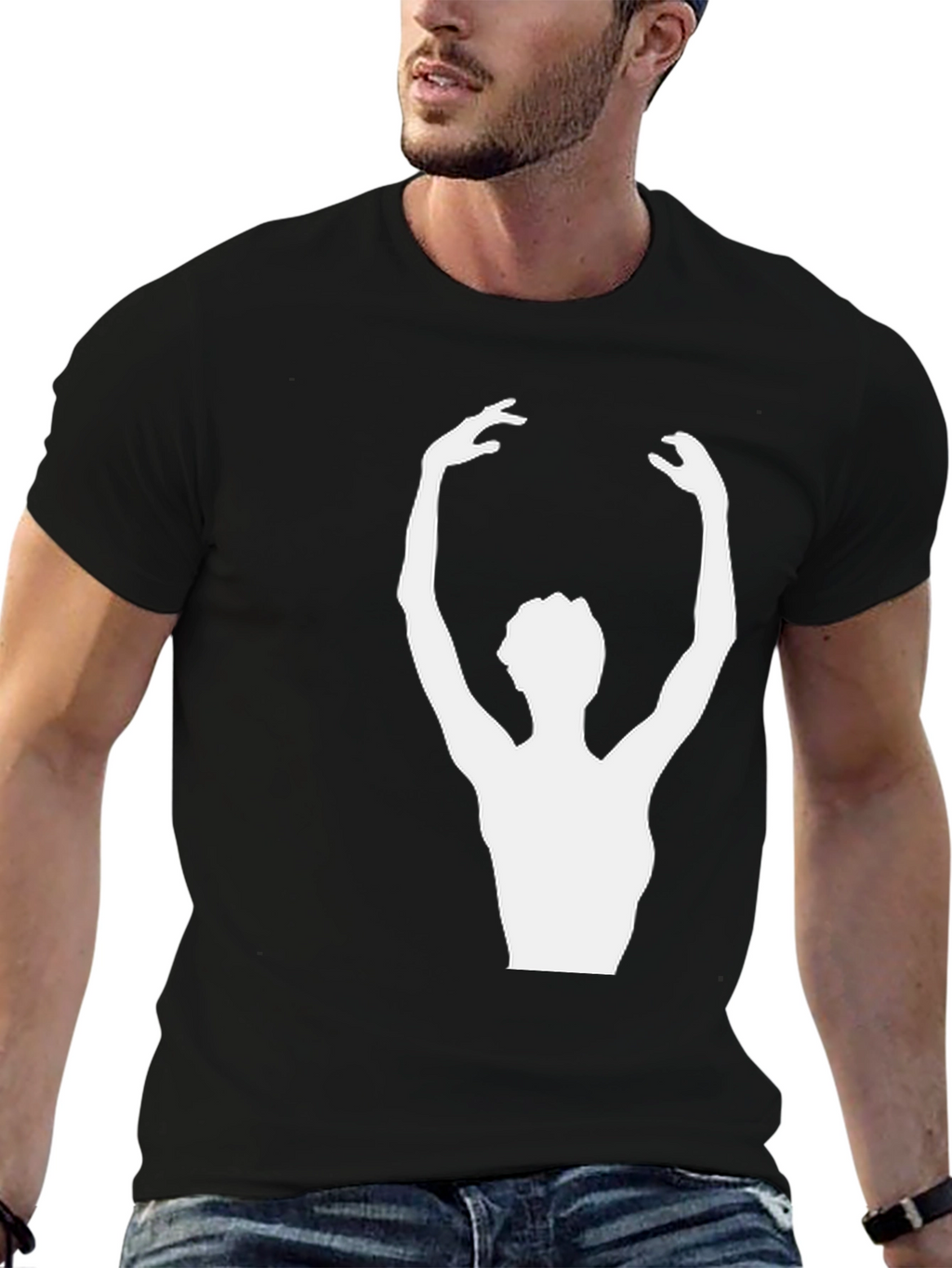 Ballerina Graphic Tee - Stylish Unisex Black T-Shirt