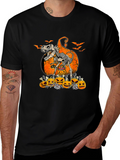 Halloween Dinosaur Skeleton Pumpkin T-Shirt