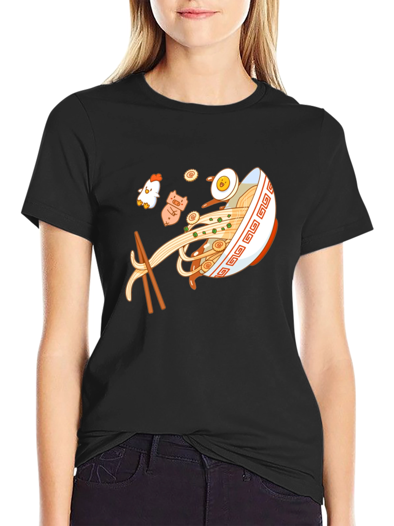 Ramen Bowl Graphic Black T-Shirt