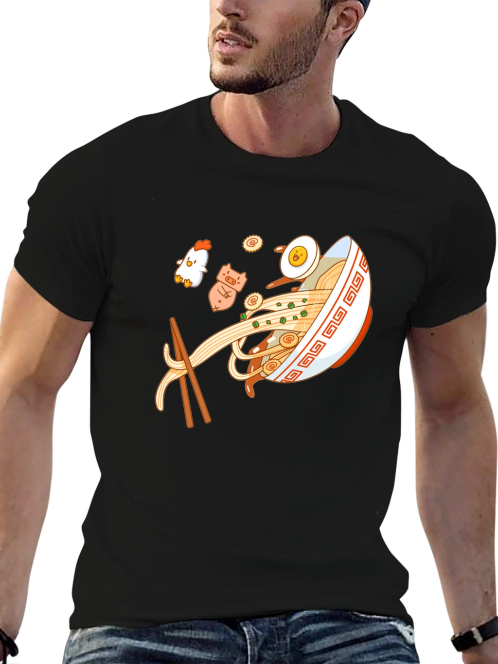 Ramen Bowl Graphic Black T-Shirt