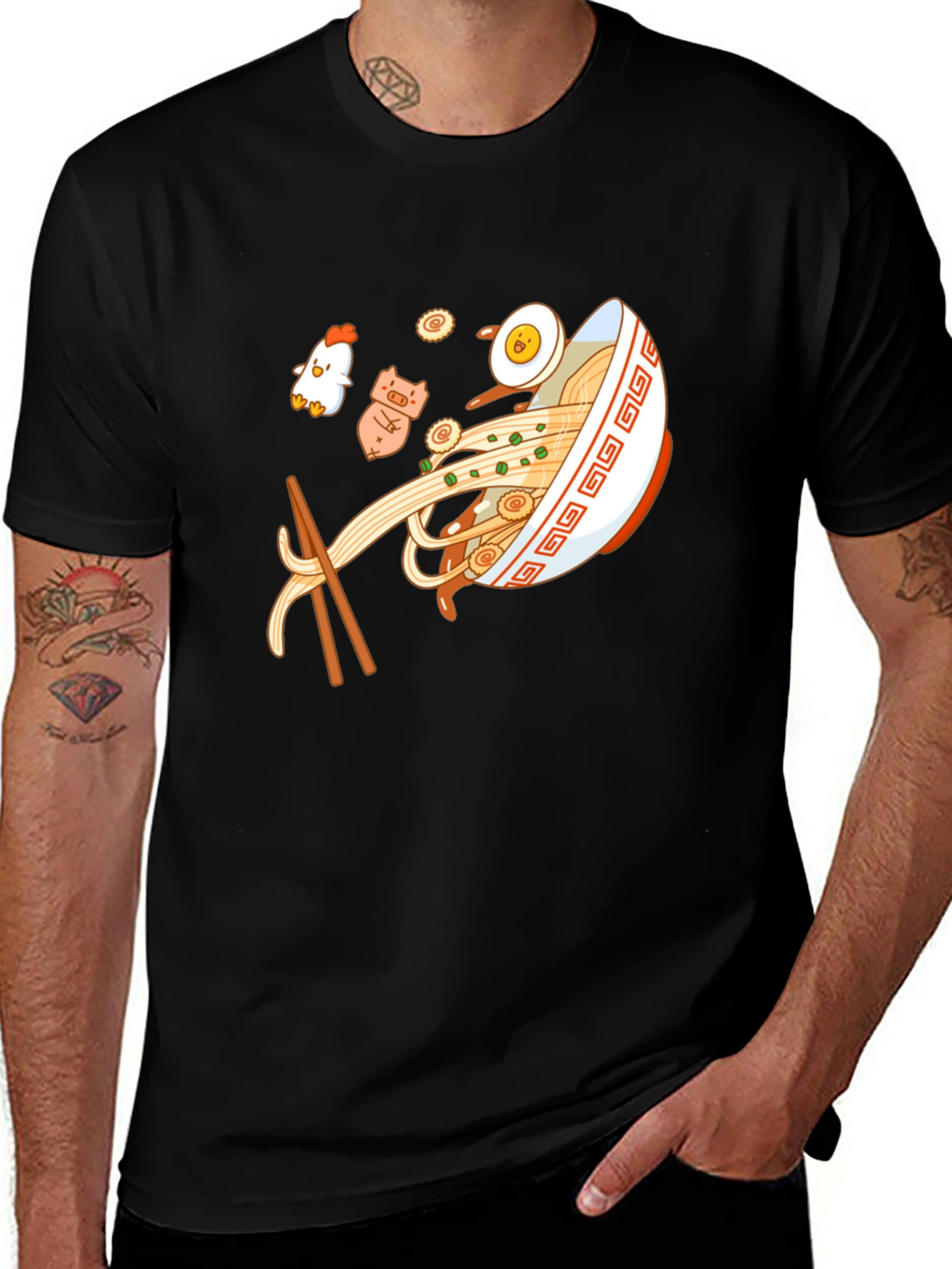 Ramen Bowl Graphic Black T-Shirt