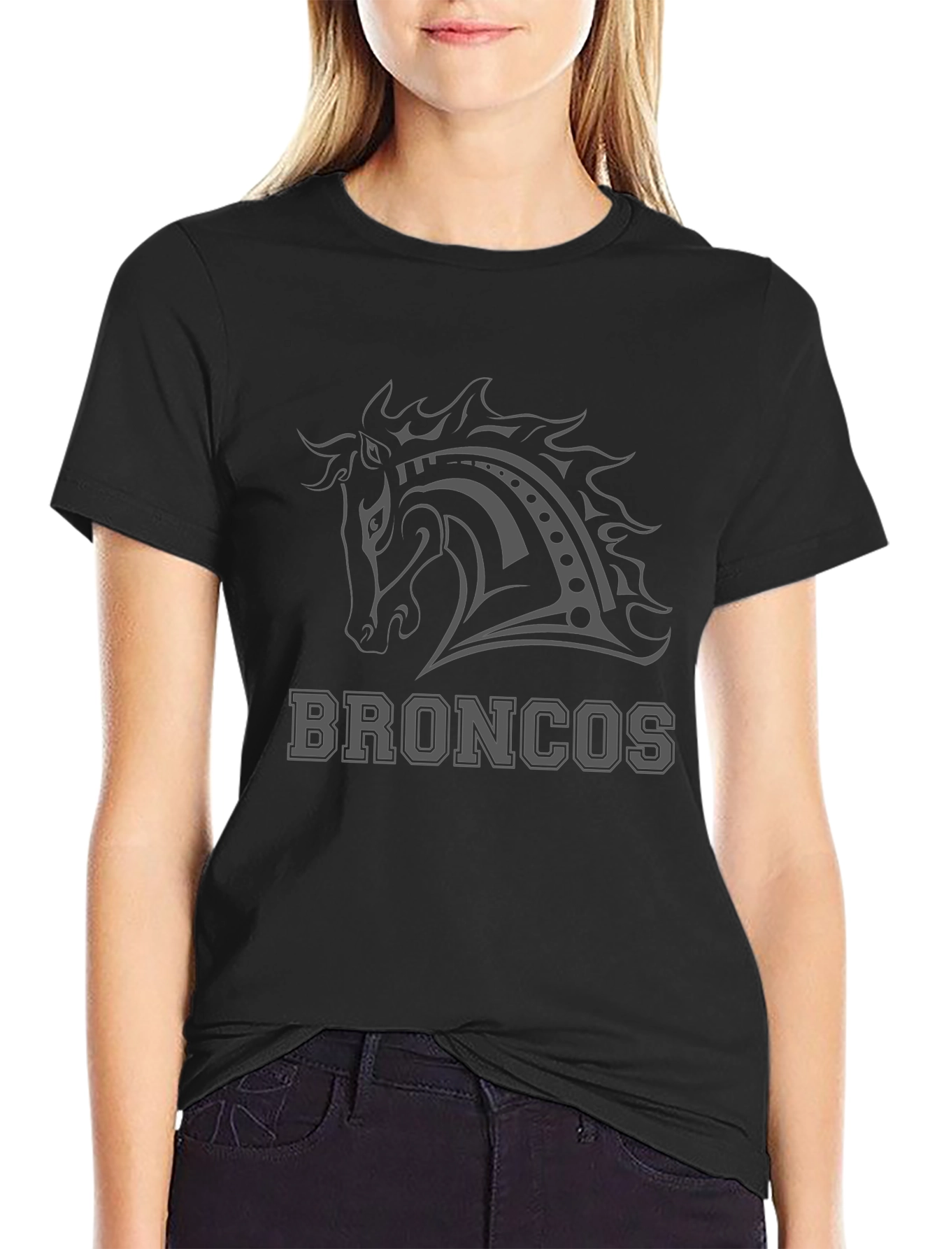 Broncos Horse Tee - Black Graphic T-Shirt