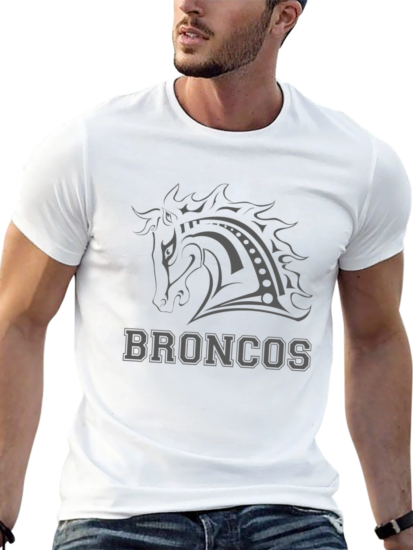 Broncos Horse Tee - Black Graphic T-Shirt