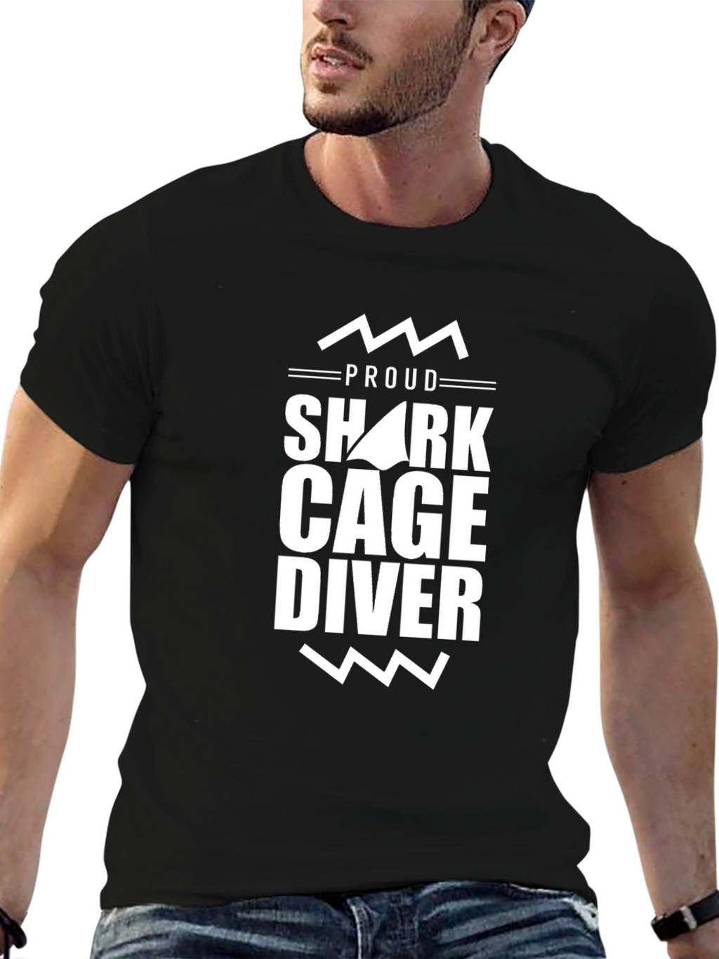 Proud Shark Cage Diver Graphic T-Shirt