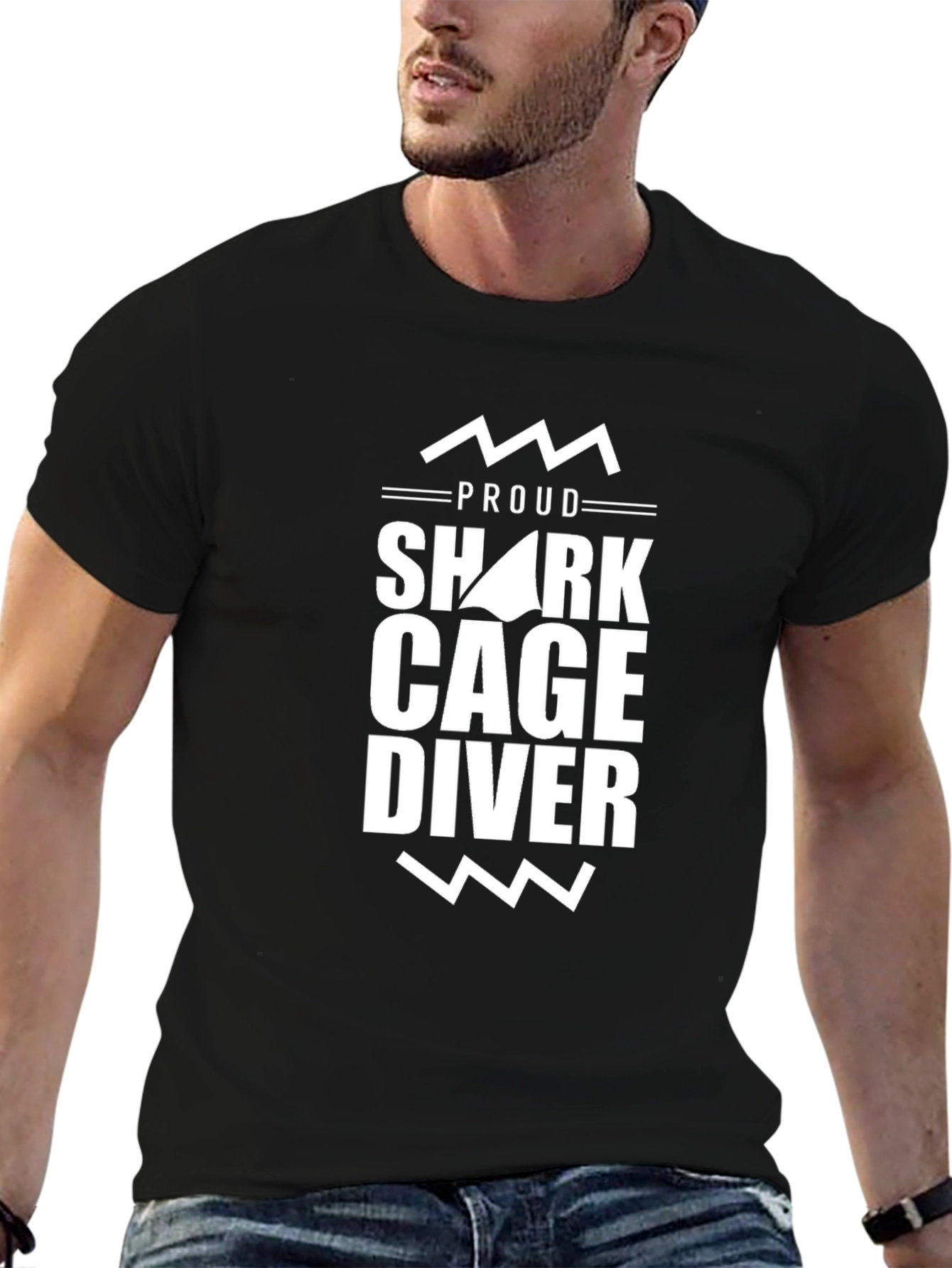 Proud Shark Cage Diver Graphic T-Shirt