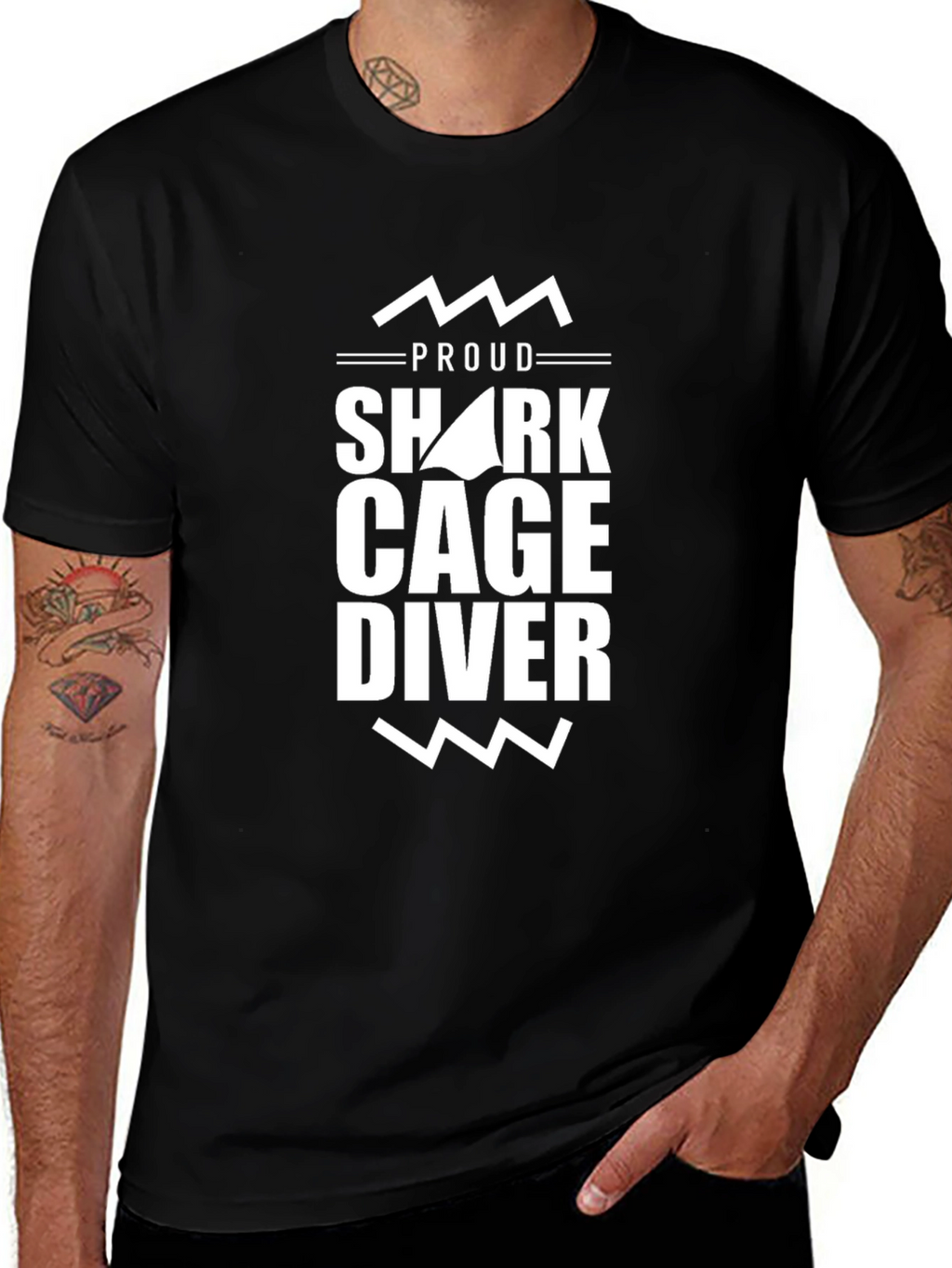 Proud Shark Cage Diver Graphic T-Shirt