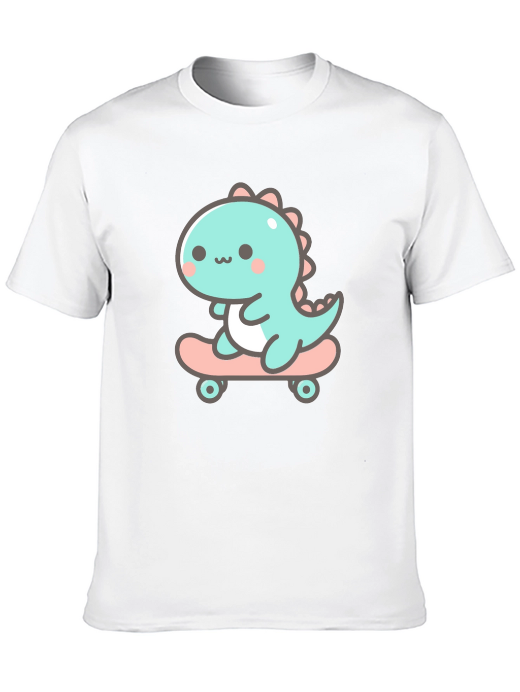 Cute Dino Skateboard Graphic Tee
