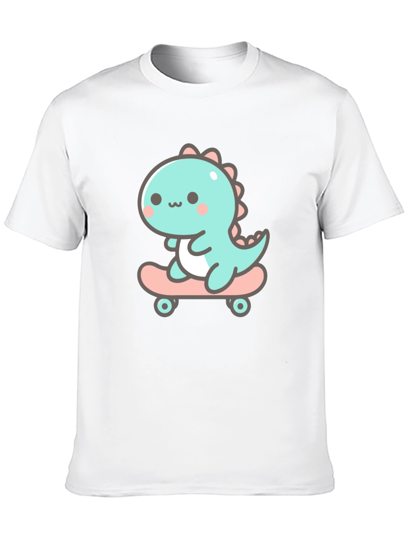 Cute Dino Skateboard Graphic Tee