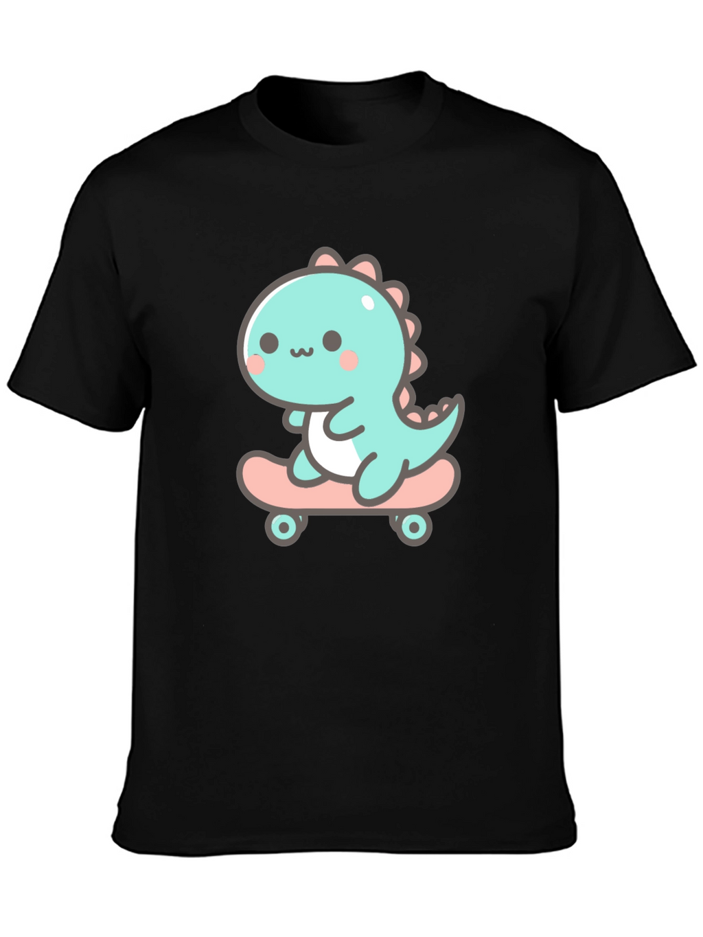 Cute Dino Skateboard Graphic Tee