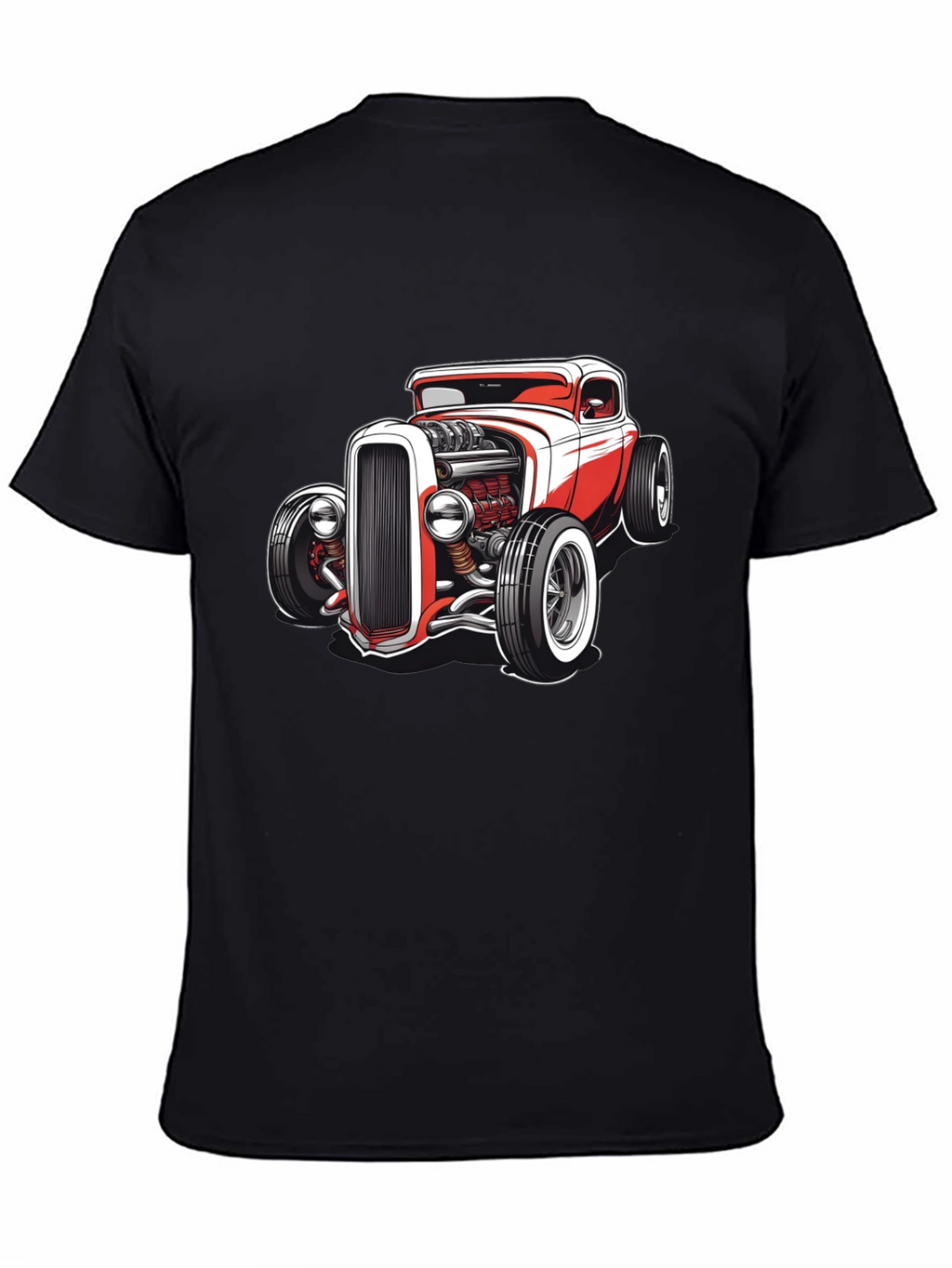 Classic Hot Rod Graphic Tee - Black Cotton Blend