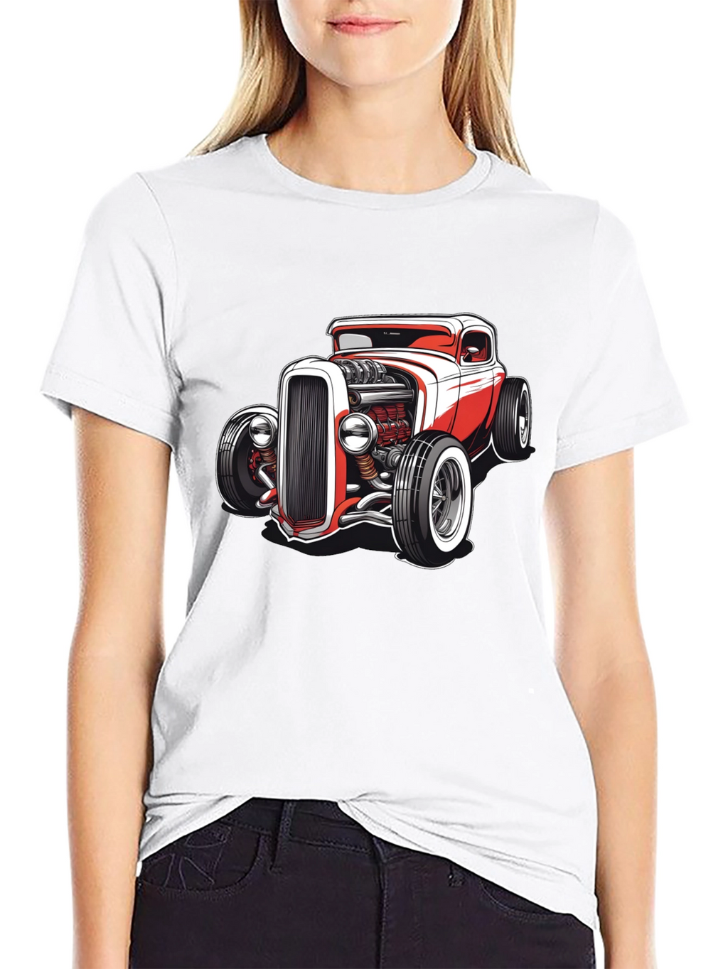 Classic Hot Rod Graphic Tee - Black Cotton Blend