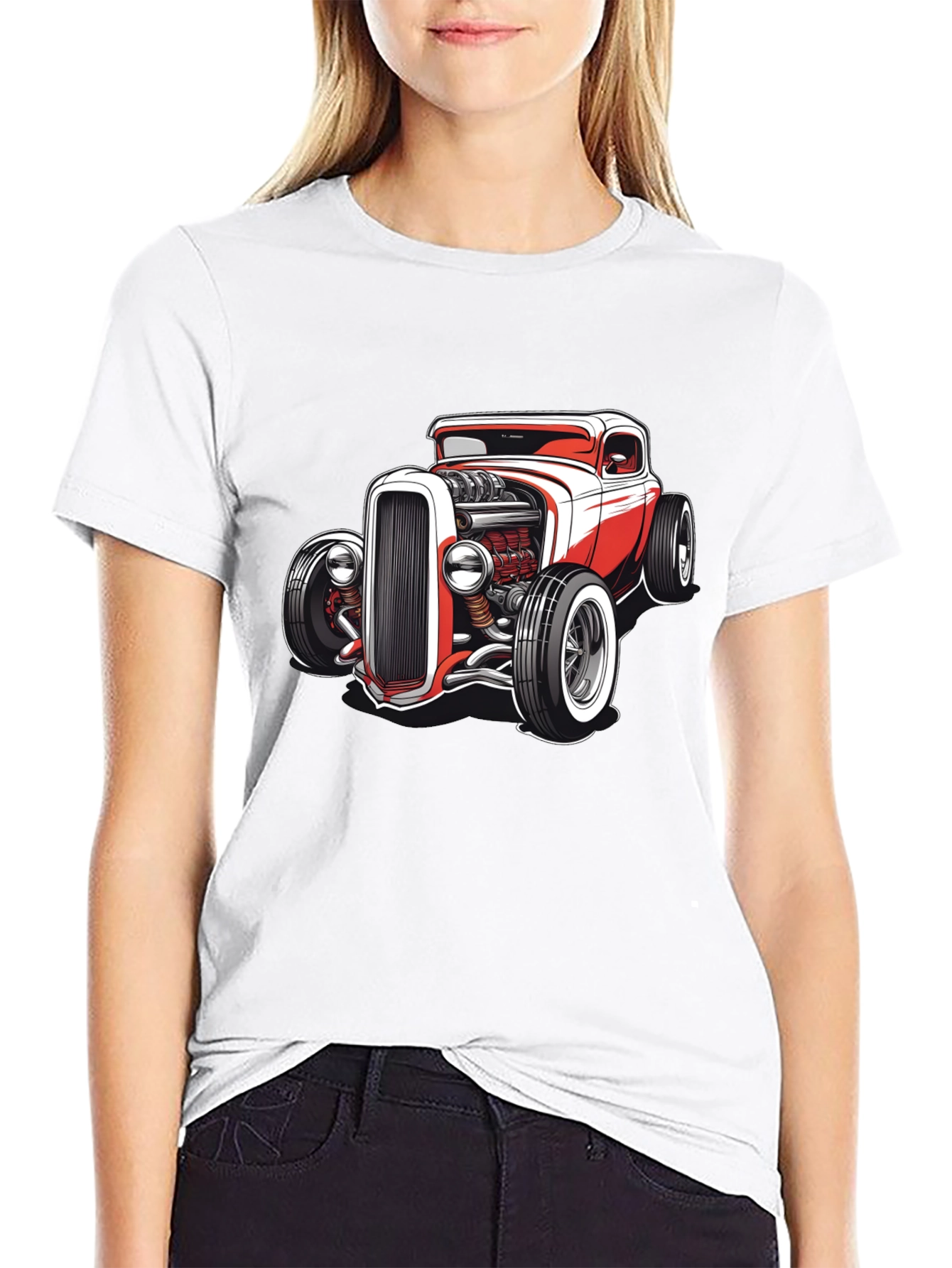 Classic Hot Rod Graphic Tee - Black Cotton Blend