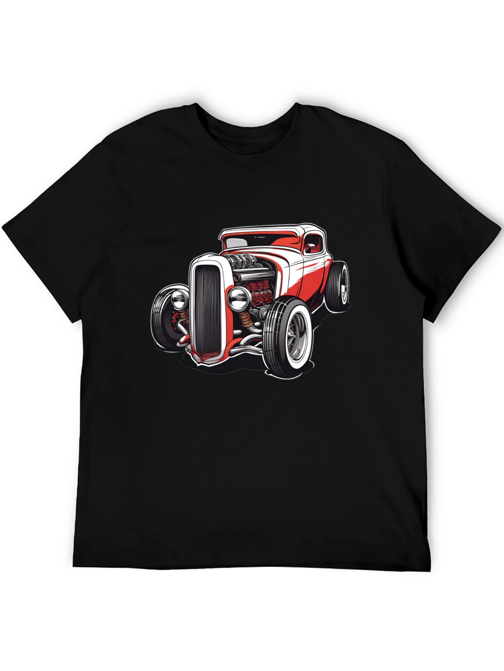 Classic Hot Rod Graphic Tee - Black Cotton Blend