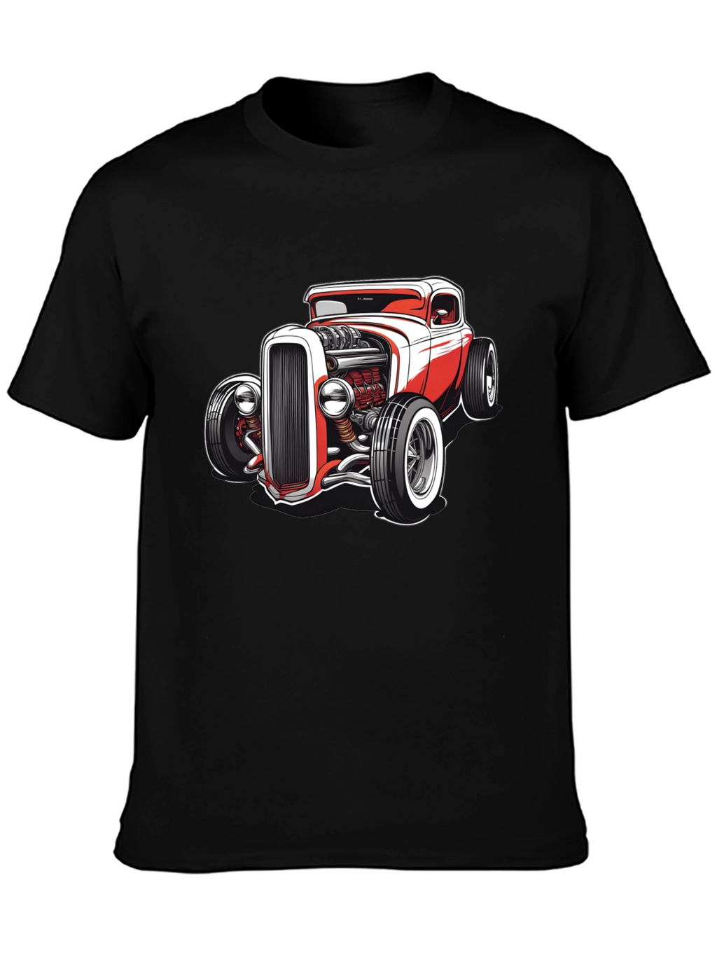 Classic Hot Rod Graphic Tee - Black Cotton Blend
